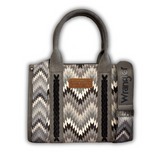 Wrangler Chevron Print Small Canvas Tote/Crossbody - Grey