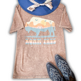 Wild Spirit Buffalo Graphic Tee - Mocha