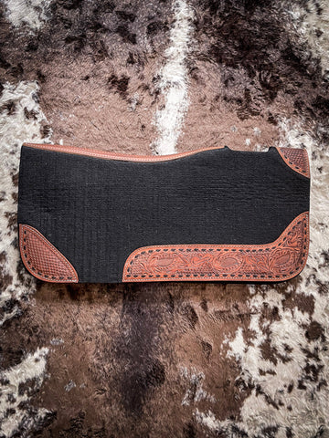 30 x 30 Buckstitch Barrel Saddle Pad - Black - Saddle Pads - Tough 1 - Bronco Western Supply Co.