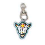 Seed Bead Bull Key Fob Keychain