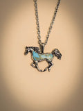 Bluebelle Horse Pendant Necklace - Turquoise - Western Jewelry - Bronco Western Supply Co.