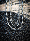 Blaze Navajo Style Pearl Layer Necklace - Natural - Faux Navajo Pearls - Bronco Western Supply Co.