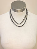 Blaze Navajo Style Pearl Layer Necklace - Natural - Faux Navajo Pearls - Bronco Western Supply Co.