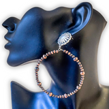 Dixie Stud Hoop Earrings - Copper