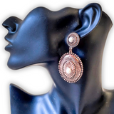 Alma Concho Stud Dangle Earrings - Copper