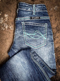 Cowgirl Tuff - Turquoise Hurricane Bootcut Jeans - Bronco Western Supply Co.