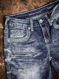 Cowgirl Tuff - Turquoise Hurricane Bootcut Jeans - Bronco Western Supply Co.