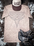 Western Boot Stitch Graphic Tee - Mocha - Bronco Western Supply Co.