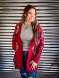 Crimson Canyon Aztec Knit Cardigan