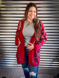 Crimson Canyon Aztec Knit Cardigan