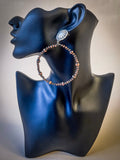 Dixie Stud Hoop Earrings - Copper