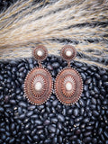 Alma Concho Stud Dangle Earrings - Copper