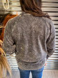 Outlaw Acid Washed Pullover - Ash Black