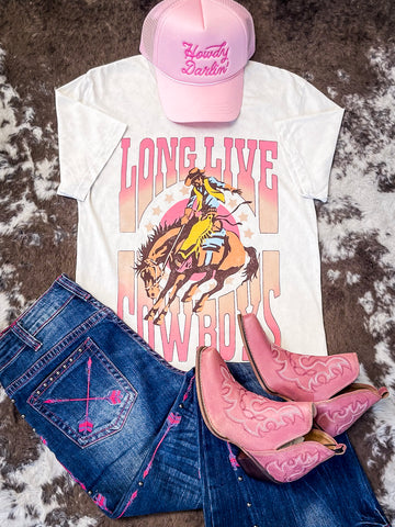 Long Live Cowboys - Graphic Tee - Off White - Western Fashion - Bronco Western Supply Co.