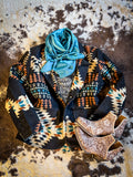 Mesa Mirage Southwestern Print Blazer - Lucky & Blessed - Bronco Western Supply Co.