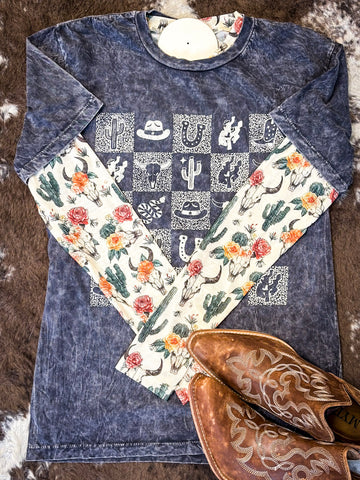 Skull & Bloom - Mesh Top - Western Fashion - Bronco Western Supply Co.