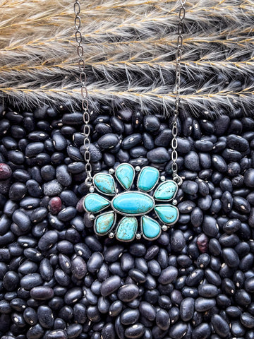 Jane Pendant Chain Necklace - Faux Turquoise - Western Jewelry - Bronco Western Supply Co.