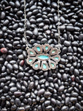 Jane Pendant Chain Necklace - Faux Turquoise - Western Jewelry - Bronco Western Supply Co.