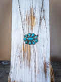 Jane Pendant Chain Necklace - Faux Turquoise - Western Jewelry - Bronco Western Supply Co.