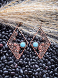 Magnolia Dangle Earrings - Copper - Western Jewelry - Bronco Western Supply Co.