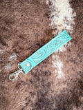 Myra Bag - Blooming Meadows Key Fob in Turquoise - Western Accessory - Bronco Western Supply Co.