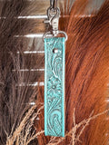 Myra Bag - Blooming Meadows Key Fob in Turquoise - Western Accessory - Bronco Western Supply Co.