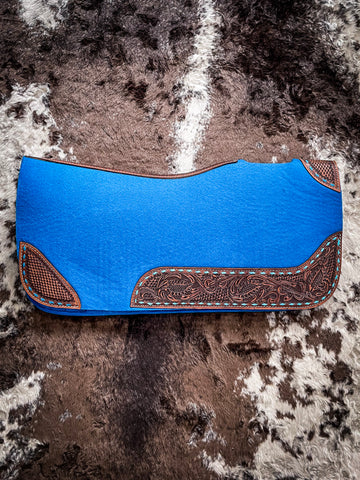 30 x 30 Buckstitch Barrel Saddle Pad - Turquoise