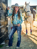 Cowgirl Tuff - Turquoise Hurricane Bootcut Jeans - Bronco Western Supply Co.