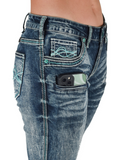 Cowgirl Tuff - Turquoise Hurricane Bootcut Jeans - Bronco Western Supply Co.