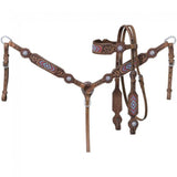 Abigail Brow Headstall & Breastcollar Set - Headstalls & Accessories - Tough 1 - Bronco Western Supply Co.