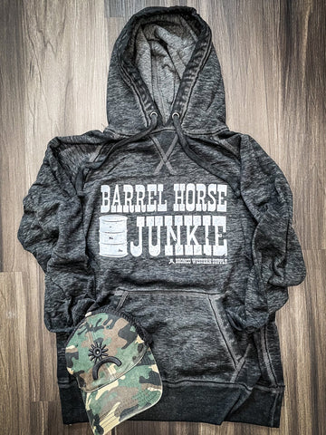 Barrel Horse Junkie Hoodie - Apparel - Bronco Western Supply Co. - Bronco Western Supply Co.