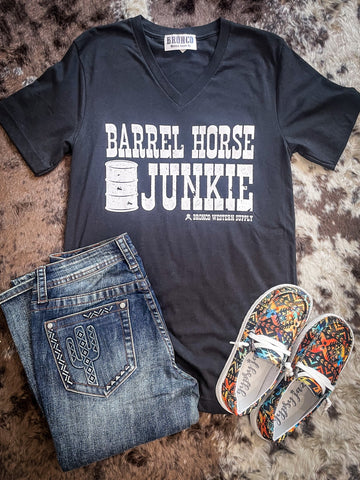 Barrel Horse Junkie Tee - Legacy Tee - Apparel - Bronco Western Supply Co. - Bronco Western Supply Co.