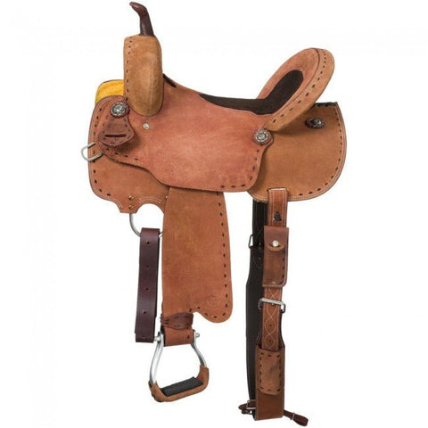 Branson Buckstitch Roughout Barrel Saddle - Saddles & Accessories - Tough 1 - Bronco Western Supply Co.