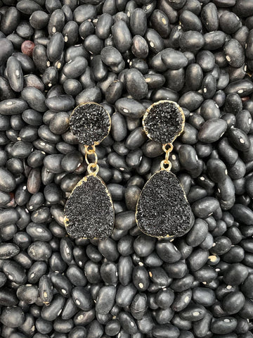 Brea Druzy Earrings - Black - Jewelry - Bronco Western Supply Co. - Bronco Western Supply Co.