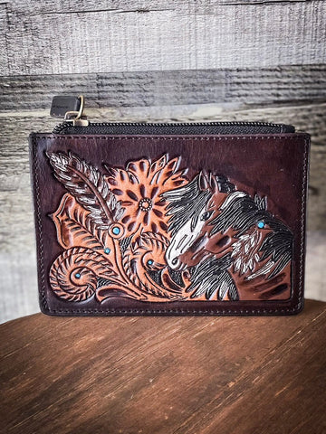 Caballo Mio Card Holder - Chocolate - Purses & Wallets - Myra Bag - Bronco Western Supply Co.