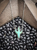 Cactus Pendant Necklace - Turquoise - Jewelry - Bronco Western Supply Jewelry - Bronco Western Supply Co.