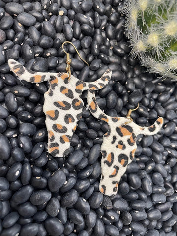 Cario Leopard Bull Skull Earrings - Jewelry - Bronco Western Supply Co. - Bronco Western Supply Co.