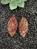 Chandler Feather Leather Earrings - Maroon/Gold - Jewelry - Bronco Western Supply Co. - Bronco Western Supply Co.