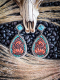 Elain Tooled Leather Earrings - Jewelry - Bronco Western Supply Jewelry - Bronco Western Supply Co.