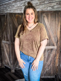 Frisco Acid - Wash V - Neck Tee - Mahogany - Apparel - Bronco Western Supply Co. - Bronco Western Supply Co.