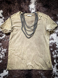 Frisco Acid - Wash V - Neck Tee - Mocha - Apparel - Bronco Western Supply Co. - Bronco Western Supply Co.