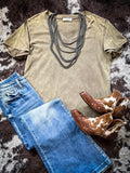 Frisco Acid - Wash V - Neck Tee - Mocha - Apparel - Bronco Western Supply Co. - Bronco Western Supply Co.