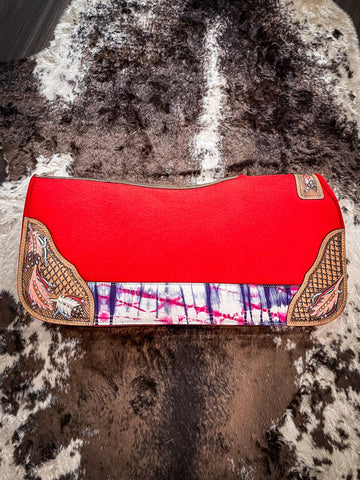 Hand Painted Naomi Saddle Pad - Red - Saddle Pads - Tough 1 - Bronco Western Supply Co.