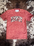 Howdy Cow Print Graphic Tee - Vintage Wine - Apparel - Bronco Western Supply Co. - Bronco Western Supply Co.