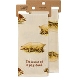 I'm Kind Of A Pig Deal Embroidered Kitchen Towel - Gift Items - Primitives by Kathy - Bronco Western Supply Co.