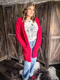 Lola Cardigan - Magenta Red - Apparel - Bronco Western Supply Co. - Bronco Western Supply Co.