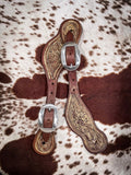 Martin Saddlery Alpine Chocolate Skirting Spur Strap With Gold Wash - Spurs - Martin Saddlery - Bronco Western Supply Co.