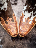 Myra Bag - Frisco Blossom Hand - Tooled Booties - Women's Shoes - Myra Bag - Bronco Western Supply Co.