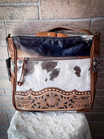 Myra Bag - Genetic Hand - Tooled Hairon Bag - Purses & Wallets - Myra Bag - Bronco Western Supply Co.