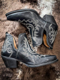 Myra Bag - Lasso Lace Stitched Leather Booties - Women's Shoes - Myra Bag - Bronco Western Supply Co.